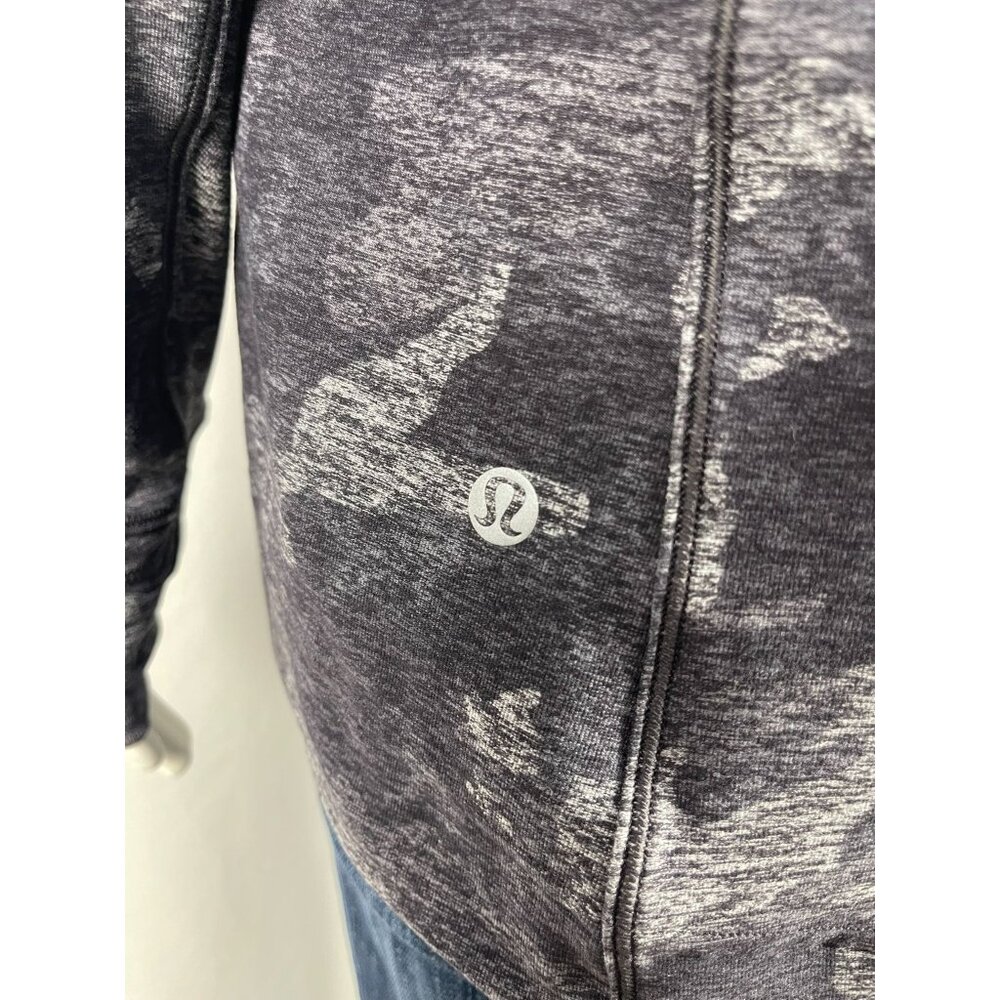 Lululemon Warm Stabilizer 1/2 Zip Hoodie 4 Gray Black Incognito Camo Running - Picture 6 of 11